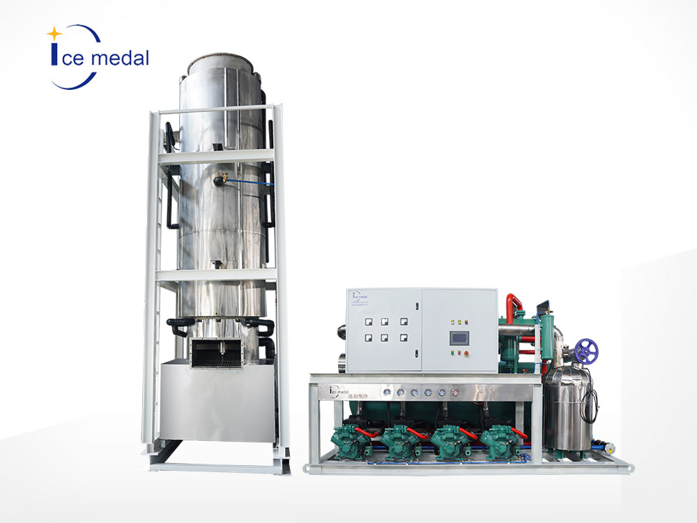 全自動管式制冰機(jī)實(shí)心切平管冰機(jī)肉禽食品廠保鮮降溫